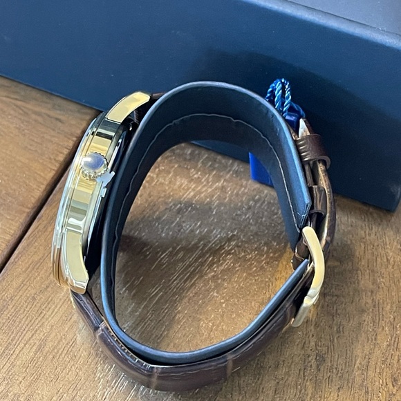 NWT NIB Men’s Porsamo Bleu Benedict double movement croc embossed leather strap - Picture 6 of 16